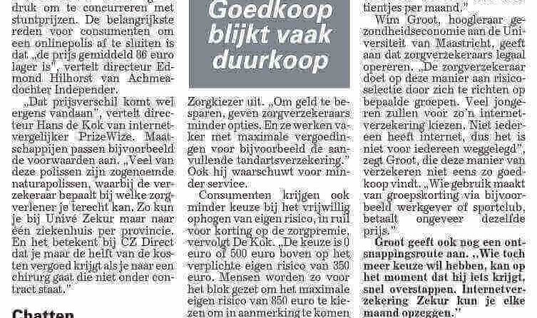 Telegraaf patient mist