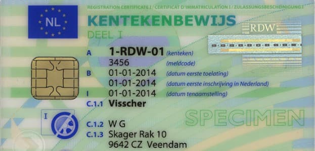 Kentekenbewijs auto verkopen