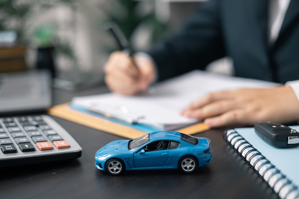 blauwe auto, autoverzekering