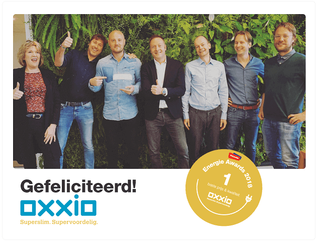 Oxxio wint Gouden Energie Award 2018 Oxxio-gouden-energie-award-2018
